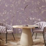 Chinoiserie Trees art Wallpaper