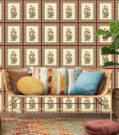 Ethnic Boota pattern Wallpaper