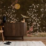 Brown Chinoiserie Wallpaper