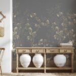 Greyish and White Chinoiserie Wallpaper
