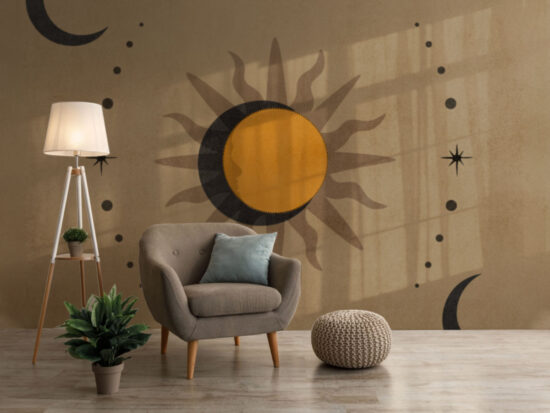 sun-moon abstract wallpaper