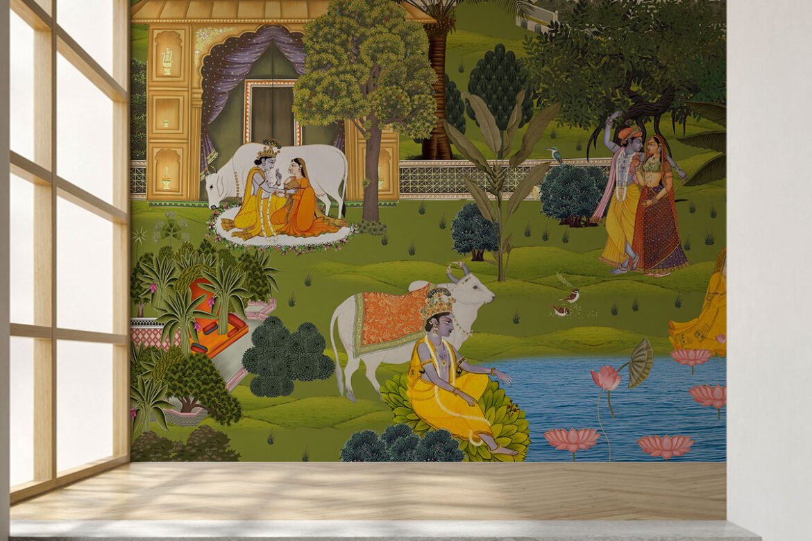 Decorating with Pichwai Premium 3D and Exterior Wallpapers