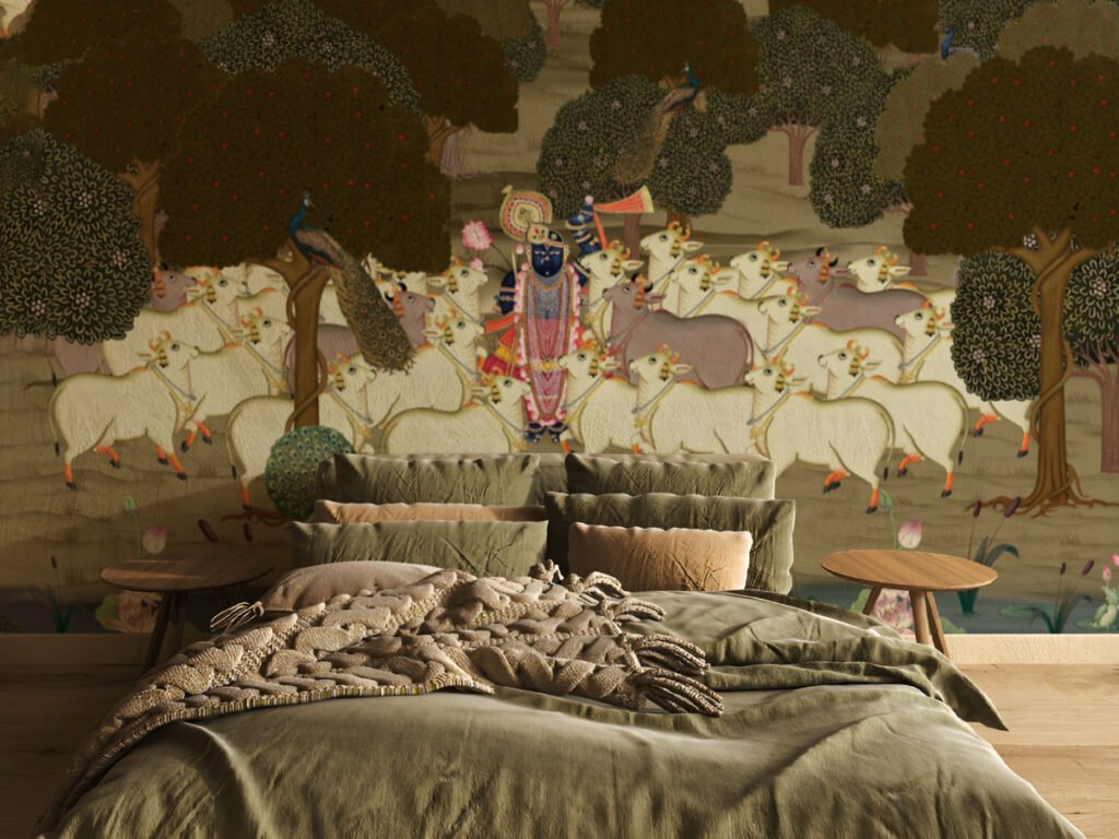 Heavenly Garden of Shreenathji , Pichwai Wallpaper