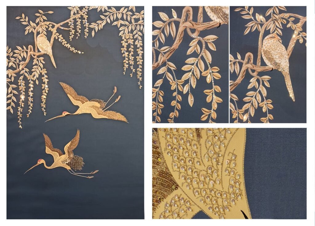 Hand Embroidered Wallpaper