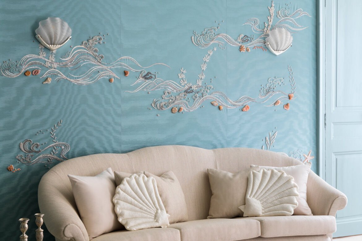 hand embroidery wallpaper