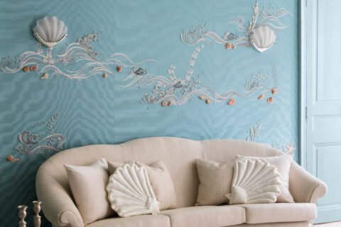 hand embroidery wallpaper