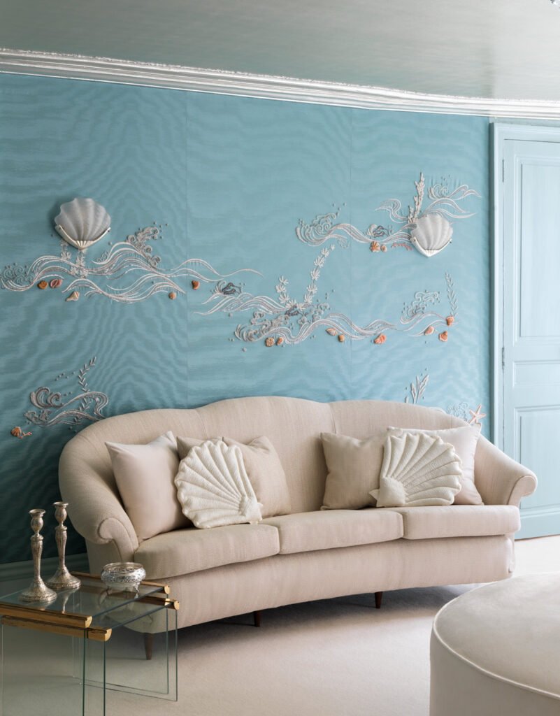 hand embroidery wallpaper