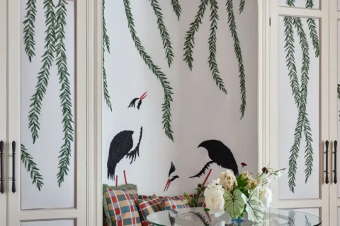 hand embroidery wallpaper