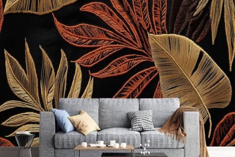embroidery wallpaper for luxury home interiors