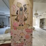 Luxury embroidery wallpaper with textured stitched design for elegant interiors