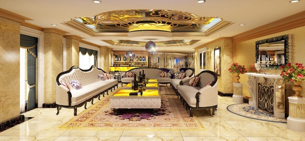 Luxury wallpaper for living room with premium designer interior