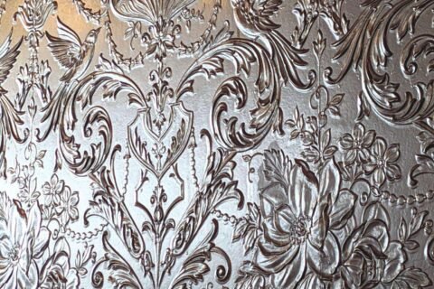silver embroidery wallpaper India